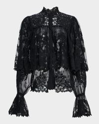 Kaylor Layered Embroidered Mesh Blouse