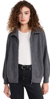 LISA YANG Mela Cashmere Cardigan Graphite 2