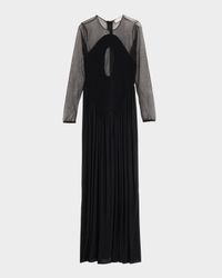 Suri Knit Basque-Waist Illusion Gown