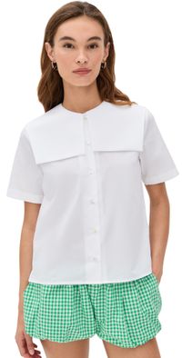 Sandy Liang Drew Top White S