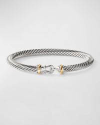 Cable Buckle Bracelet in Silver with 18K Gold, 5mm