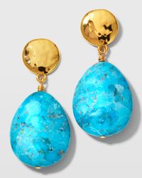 Blue Turquoise Teardrop Earrings