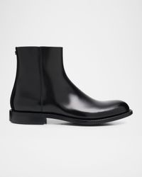 Men's Leather DG-Backstay Zip Ankle Boots