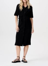 Noppies - Robe midi col classique en coton bio mélangé - Taille S - Noir