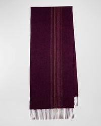 Men's Offset Striped Fringe Scarf