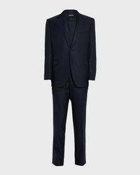 Men's Wool Tonal Stripe Two-Piece Suit