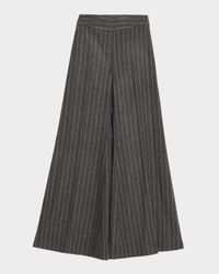 Diane Pinstripe Wool Wide-Leg Pants