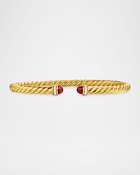 Modern Cablespira Bracelet in 18K Gold with Gemstones and Diamonds, 4mm