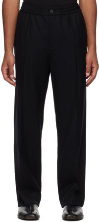 Solid Homme Pantalon noir à coutures pincées