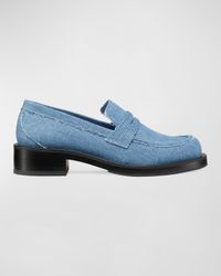 Palmer Frayed Denim Penny Loafers