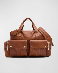Men's Grained Calfskin Leisure Duffel Bag