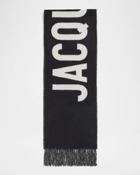 Jacquard Logo Wool Scarf