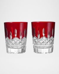 Lismore Red 12.5 oz. Double Old-Fashioned Glasses, Set of 2