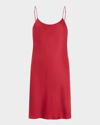 Venus Scoop-Neck Silk Satin Mini Slip Dress