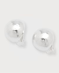 Pinball Clip Earrings in Sterling Silver