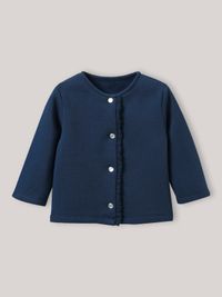 Cyrillus - Cardigan en molleton en coton biologique - Taille 36M - Bleu