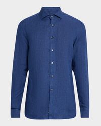 Men's Linen Casual Button-Down Shirt