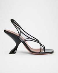 Lena Clear Patent Crisscross Slingback Sandals