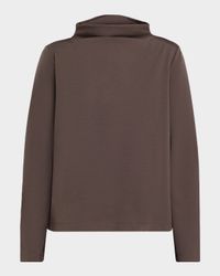 Funnel-Neck Lightweight Ponte Top