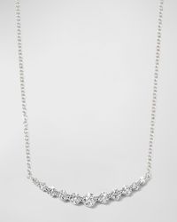 White Gold Round 11-Diamond Necklace, 18"L, 0.56-0.65tcw