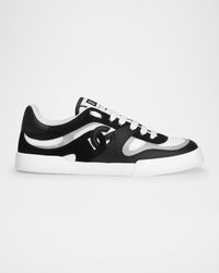 Men's Mesh and Leather Low-Top Sneakers
