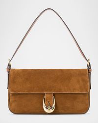 Harlow Buckle Suede Shoulder Bag