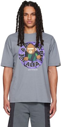 AAPE by A Bathing Ape Gray 'AAPER ALFA' T-Shirt