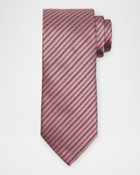 Men's Satin Diagonal Stripe Silk Tie