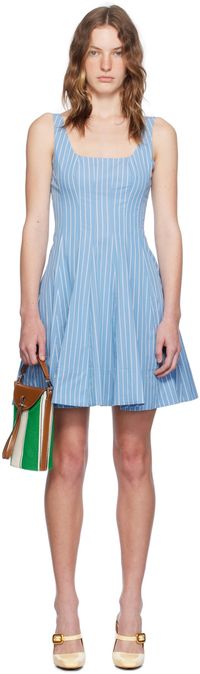 Staud Blue Wells Minidress