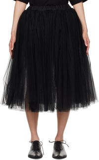 Black Comme des Garçons Jupe midi étagée noire