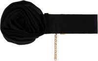 Blumarine Black Grosgrain Rose Choker