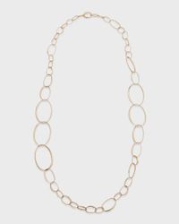 18K Rose Gold Long Oval-Link Necklace
