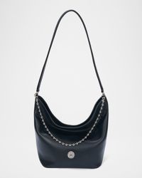 Ball Chain Leather Bucket Bag