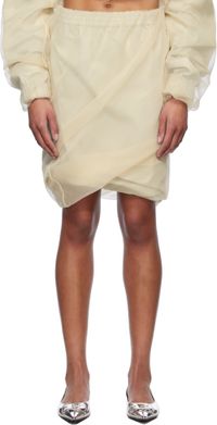 We11done Beige Layered Mini Skirt
