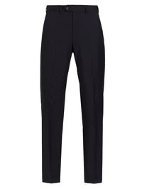 Men's Wool Crease-Front Trousers - Navy - Size 36