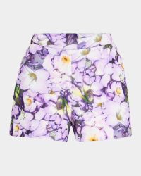 Floral-Print Scuba Shorts