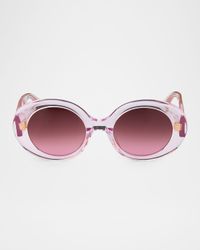 Lamarr 50.5mm Round Acetate Sunglasses