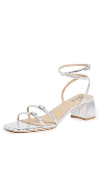 Badgley Mischka Dania Block Heels Silver 9.5