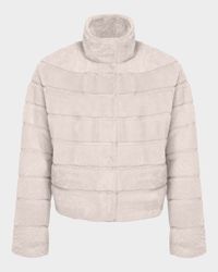 Reversible Textured Lamb Shearling Jacket