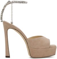 Jimmy Choo Beige Saeda 125 Heeled Sandals