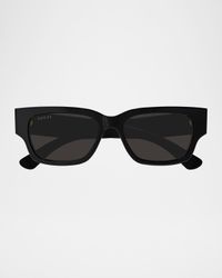 Men's GG1794SM Acetate Rectangle Sunglasses