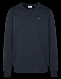 Knowledge Cotton Apparel - Sweat droit col rond en coton bio - Taille XL - Bleu
