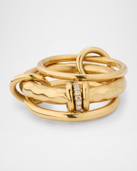 18K Yellow Gold Gemini YG Vulcan Ring with Diamonds