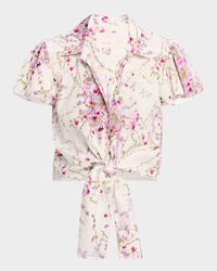Marianna Tie-Front Midsummer Bloom Blouse