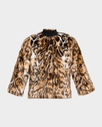Fur Free Leopard Faux-Fox Coat