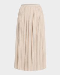 Cral Pleated Cotton Midi Skirt