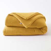 L'effet Papillon - Edredon ou bout de lit en gaze de coton - Taille 180x200 - Jaune