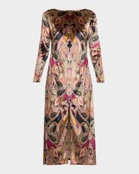 Goldie Paisley Velvet Midi Dress