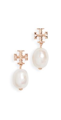 Tory Burch Crystal Pearl Drop Earrings Tory Gold/Ivory One Size