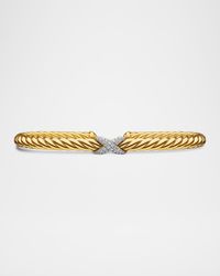 18k Gold Diamond-X Cablespira Bracelet
